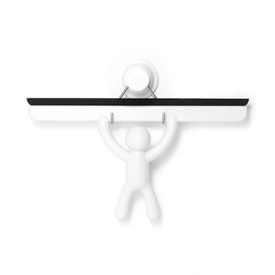 Image of Umbra Buddy Adhesive Shower Squeegee, Window Squeegee with Silicone Blade, White