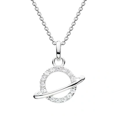 Image of Dew Sterling Silver and Cubic Zirconia Planet Necklace, 18&quot;