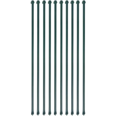Image of vidaXL Garden Posts 10 pcs 1 m Metal Green