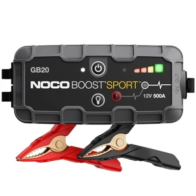 Image of NOCO Boost Sport GB20 500A UltraSafe Car Jump Starter, Starter Power Pack, 12V Battery Booster, Portable Powerbank Charger, and Leads for up to 4.0 Liter Petrol Engines