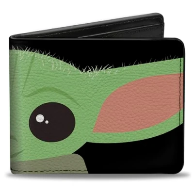 Image of Buckle Down Men&#039;s Standard Bifold Wallet Star Wars The Child, 4.0&quot; x 3.5&quot;