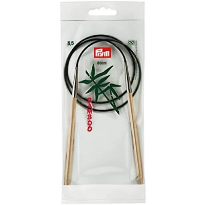 Image of Prym 80 cm x 5.50 mm Circular Knitting Pins, Bamboo