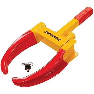 Image of Silverline Adjustable Wheel Clamp with 2 Keys 175 225mm