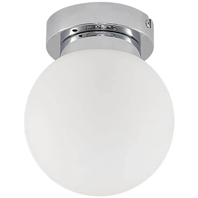 Image of Lindby Tavino ceiling light, spherical shade, chrome