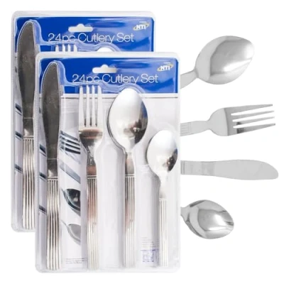 Image of 48pc Cutlery Set Kitchen Stainless Steel Tableware Dining Kit Spoon Fork Knife for Home Restaurant Includes Knife, Fork, &amp; Teaspoon