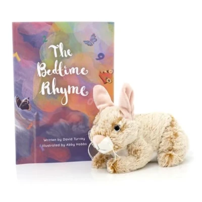 Image of Carousel Home The Bedtime Rhyme Childrens Story Book: A beautifully illustrated Fairytale to help send Children Sleep &amp; Plush Cuddly Bunny Rabbit Soft Toy For Boys Girls
