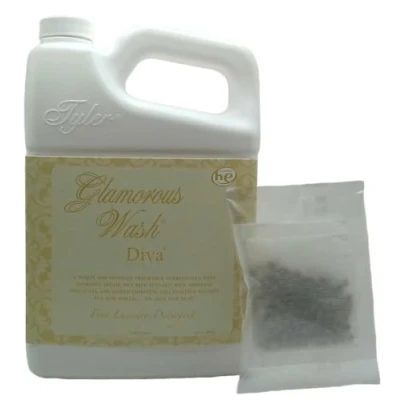 Image of Tyler Candle Glamorous Wash Diva Half Gallon (64 OZ) Laundry Detergent/with Sachet Single Pouch
