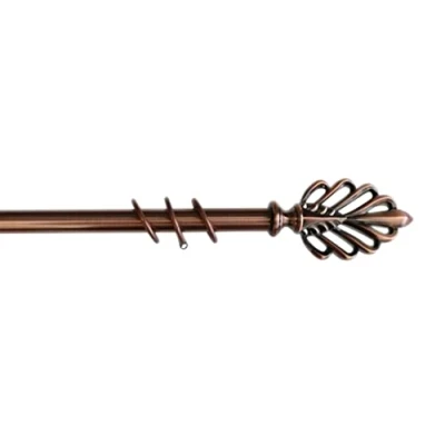 Image of Kippen 1304R Extendable Curtain Rod 120 200 cm Model &quot;Leaf&quot; Satin Copper
