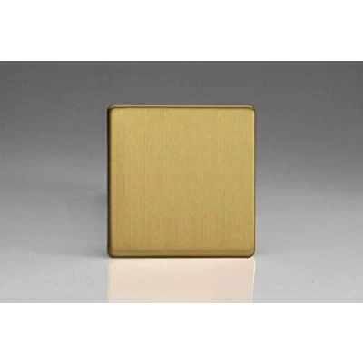 Image of Varilight 1G Blank Plate Dimension Screwless Brushed Brass XDBSBS