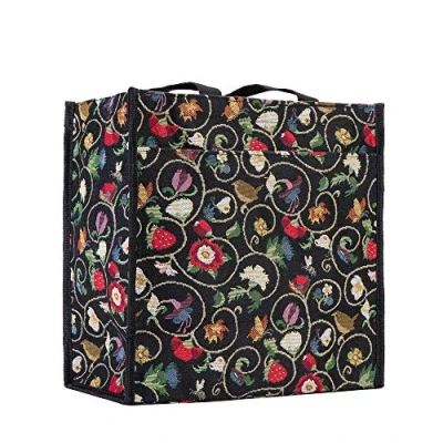 Image of Signare Tapestry Shoulder Bag Shopping for Women with Garden Flower and Creatures (Jacobean Dream; Shop Jacob)