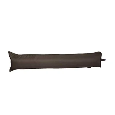Image of New Plain Fabric Draught Excluder Draft Insulator Cushion Decorative Door or Window Stopper Polycotton Energy Saver Snake Hallway Multipurpose (Chocolate)
