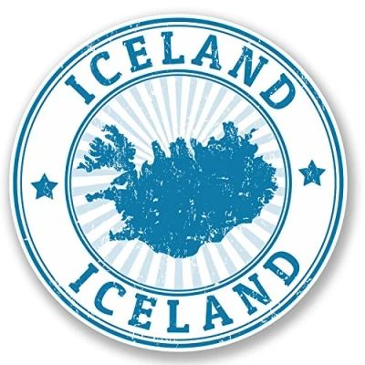 Image of 2 x Iceland Vinyl Sticker iPad Laptop Car Luggage Travel Tag Map Flag Gift #4714 (10cm 10cm)