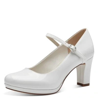 Image of Tamaris Women&#039;s 1 24494 42 Pump, White Patented, 4 UK