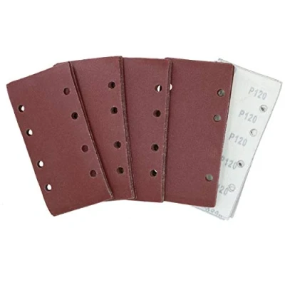 Image of Hook/Loop 1/3 Sheet Sanding Sander Sandpaper Pads 50 Pack 120 Grit