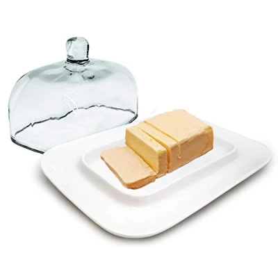 Image of Nerthus FIH 412 Porcelain Butter Dish With Glass Dome