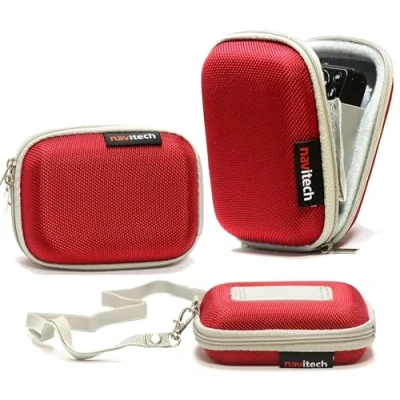 Image of Navitech Red Water Resistant Hard Digital Camera Case Cover for The Canon IXUS 160 / 165 170 145 150 155 PowerShot N2
