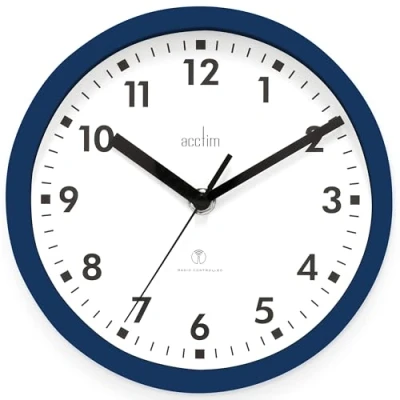 Image of Acctim 74669 Nardo 20cm Radio Controlled Midnight Blue Wall Clock