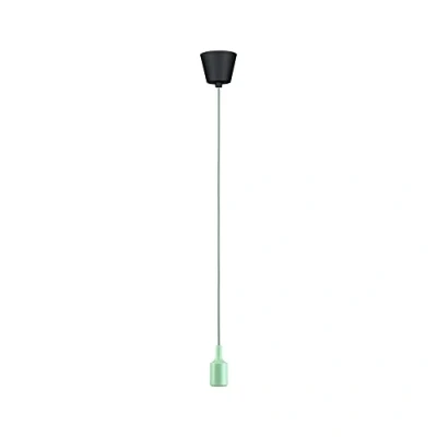 Image of Paulmann 78428 Pendant luminaire Neordic Ketil max 60 watt lamp (not Included) Light Green, Black Silicone, Plastic E27