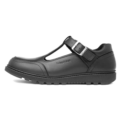 Image of Hush Puppies Girl&#039;s Kerry Non Patent SNR School Uniform Shoe, Black, 5 UK Medium