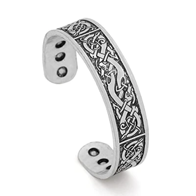 Image of JAOYU Viking Bracelet for Men Stainless Steel Dragon Pagan Celtic Jewelry Norse Arm Rings Women