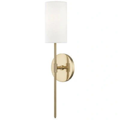 Image of Olivia 1 Light Wall Sconce Brass, Linen