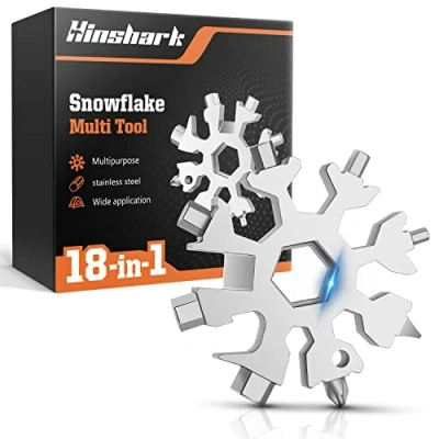 Image of Hinshark Gifts for Men, Stocking Fillers 18 in 1 Snowflake Multi Tool Mens Men Who Have Everything, Birthday Him Gadgets Christmas