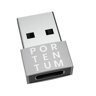 Image of PORTENTUM USB C to Adaptor 480 MB Speed Premium Zinc Allow WITH High Heat Resistance adapter Only 4 grams Silver