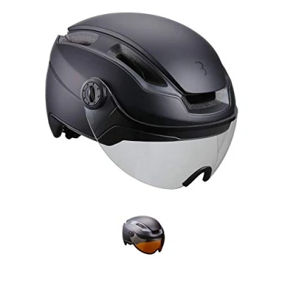 Image of BBB Cycling E bike and Speed Bicycle Helmet with Adjustable Visor +40% Protection CE Certified Mens Womens Indra FaceShield BHE 56F