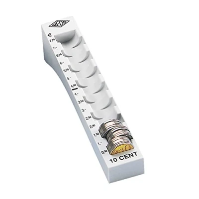 Image of Wedo 160701037 Münzrille 0.10 Euro 10 cent Plastic for 75 Coins with Tags 18 x 4.5 &quot;x 1 1/4, Grey