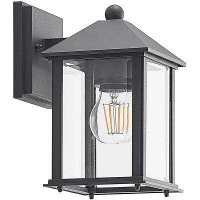 Image of Lindby Giavanna outdoor wall light, 23.3 cm, anthracite, glass