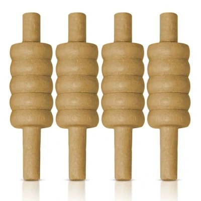 Image of ND Sports Cricket Stumps Bails 4 Piece Set Durable Wooden Wickets with Lightweight Standard Size for Practice &amp; Match Play Ideal All Skill Levels (Heavy bails)