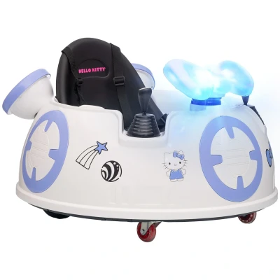 Image of Hello Kitty Kids Ride on Bumper Car with Remote Control, White Aiyaplay