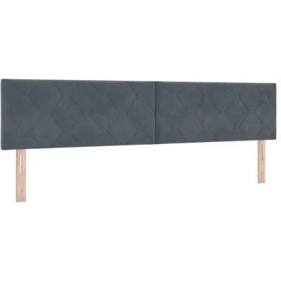 Image of vidaXL LED Headboard Diamond Blocks Design Dark Grey 200 cm Velvet