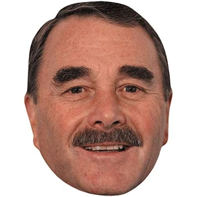 Image of Nigel Mansell (Smile) Celebrity Mask, Flat Card Face, Fancy Dress Mask