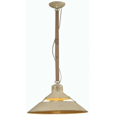 Image of Industrial Dome Ceiling Pendant 40W E27 Large, Sand Metal, Beige Belt