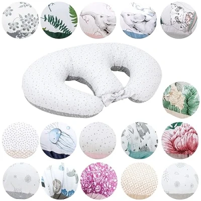 Image of Bellochi Maternity and Nursing Pillow for Twins Baby Support Multifunctional Breastfeeding with Cover Made of 100% Cotton OEKO TEX Certified (Polaris)