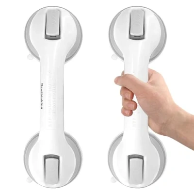Image of Newthinking Suction Bathroom Grab Rails, Hand Rail for Disabled, Portable Mobility Aids Safety Handle with Cup Fitting, No Fixings Needed Bathroom, Children and Disability (2 Pack)