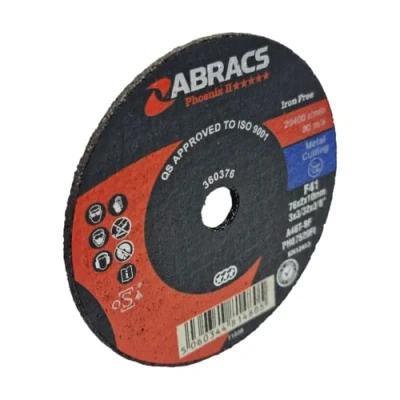 Image of Abracs Cut Off Wheels Thin Metal Cutting Discs For Angle Grinders 75mm x 2mm 10mm (4 1/2&quot;) 2 Pack