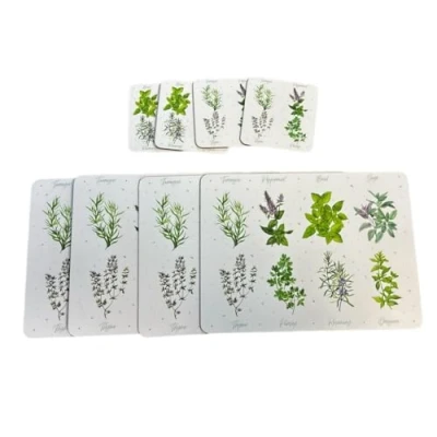 Image of Sets of 4 Placemats with Matching Coasters (Herb Garden Placemat and Coaster Set)