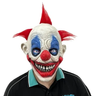 Image of DHSUN Latex Halloween scream mask，Scary Clown Mask Joker Scary Creepy Costume Props Face for Adults (clown)