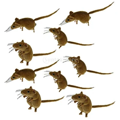 Image of Baoblaze 10PCS Real Looking Mice Rat Garden Animals Figurines Play Trick Joke Props 4&#039;&#039;