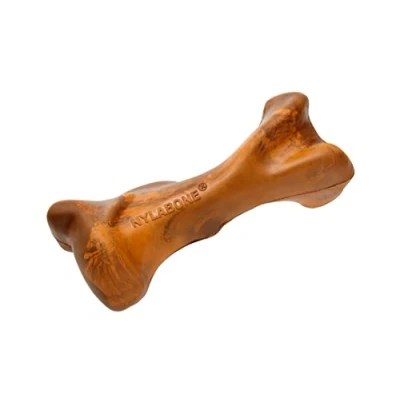 Image of Nylabone Strong Tough Durable Rubber Dog Chew Toy Bone, Beef and Gravy Flavour, Small, for dogs up to 11 kg