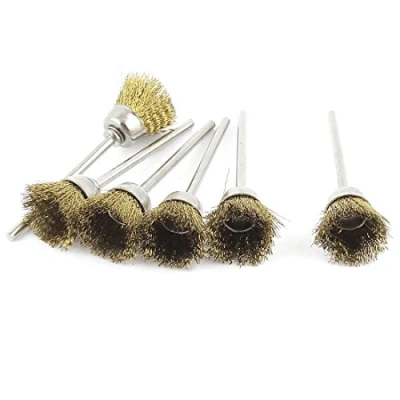 Image of sourcingmap 6 Pcs 2.3mm Shank 15mm Cup Shape Brass Wire Polishing Brush