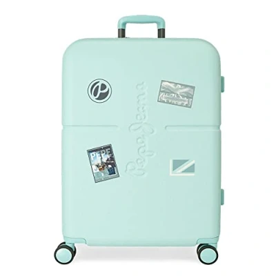 Image of Pepe Jeans Chest Medium Suitcase Blue 48 x 70 28 cm Rigid ABS Built in TSA Lock 79L 3.2 kg 9 Double Wheels