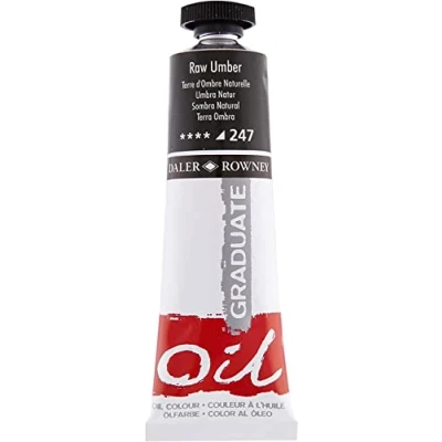 Image of Daler Rowney Graduate Oil Paint, Aluminium Tube, 1.28oz 38 ml, Raw Umber
