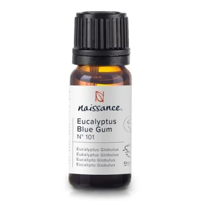 Image of Naissance Eucalyptus Blue Gum (Eucalyptus Globulus) Essential Oil (No. 101) 10ml Pure, Natural, Vegan, Cruelty Free and Undiluted Use in Aromatherapy, Massage Blend &amp; Diffusers