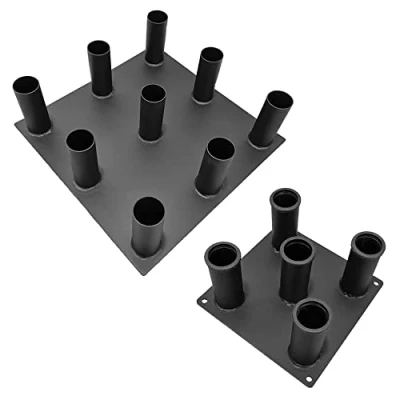 Image of Fashion Thirsty Olympic Barbell Rack, Floor Mounted Holders, Weight Bar Holder, Storage Bracket, Hold 5 Bars, Fitness Display Gym Accessories, Steel Load Bearing