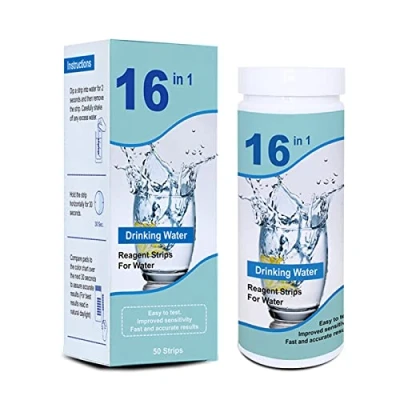 Image of 16 in 1 Drinking Water Test Kits High Sensitivity Strips detect ph Hardness Chlorine Lead Iron Copper Nitrate Testing for