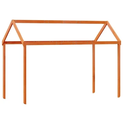 Image of vidaXL Kids&#039; Bed Roof Wax Brown 217x95.5x159 cm Solid Wood Pine