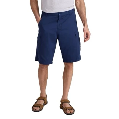 Image of Mountain Warehouse Lakeside Mens Shorts 100% Durable Twill Cotton Cargo Shorts, 6 Pockets for Walking, Running, Hiking &amp; Camping Navy Men&#039;s W32